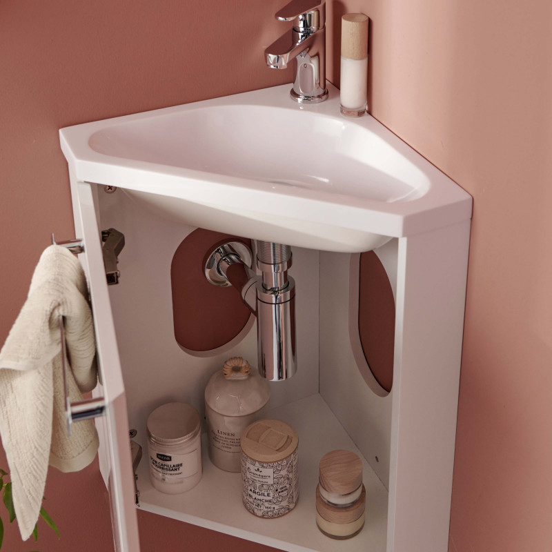 PACK LAVE MAIN SKINO BLANC + ROBINET CHROME