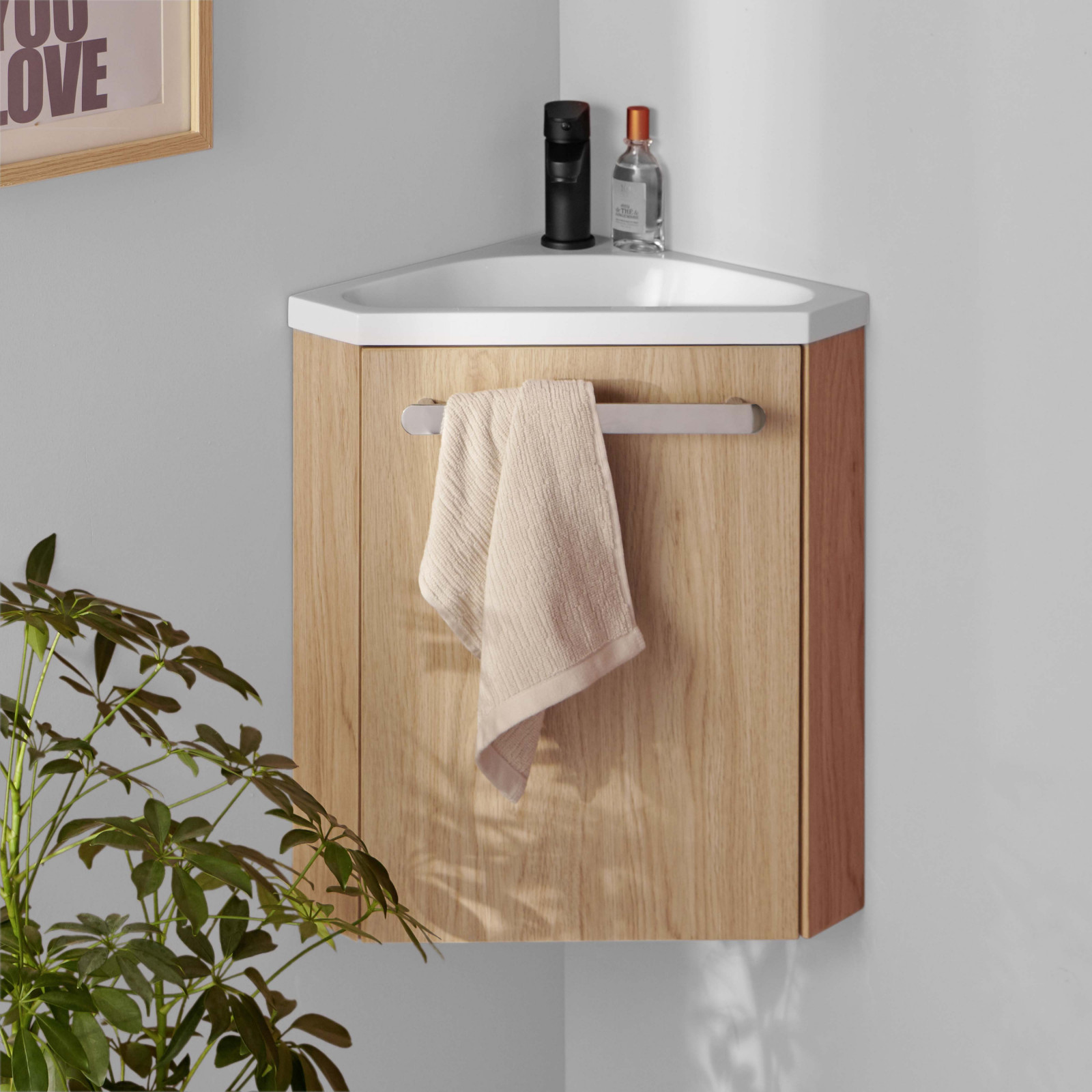 Lave-mains SKINO Chêne + Robinet Noir Lave-mains SKINO Chêne + Robinet Noir