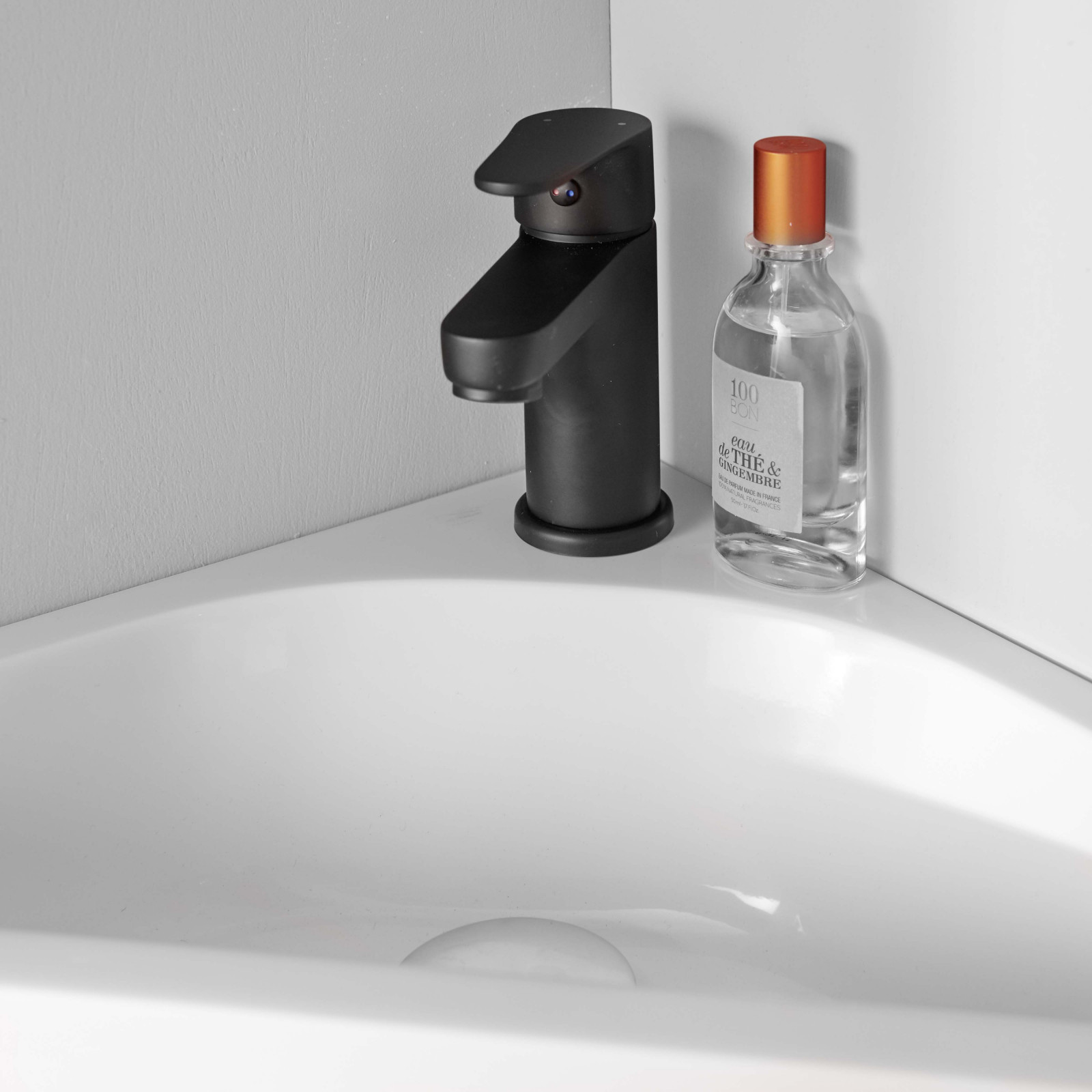 Lave-mains SKINO Chêne + Robinet Noir Lave-mains SKINO Chêne + Robinet Noir