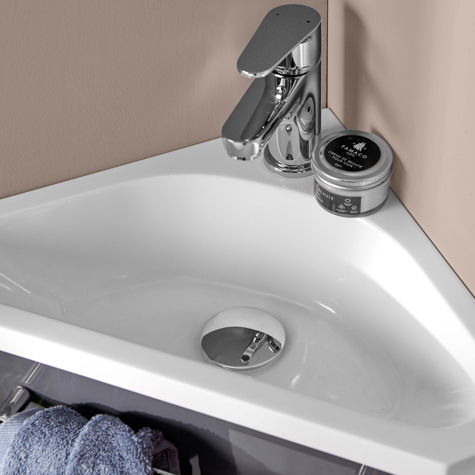 Lave-mains SKINO Gris Anthracite + Robinet Chromé Lave-mains SKINO Gris Anthracite + Robinet Chromé