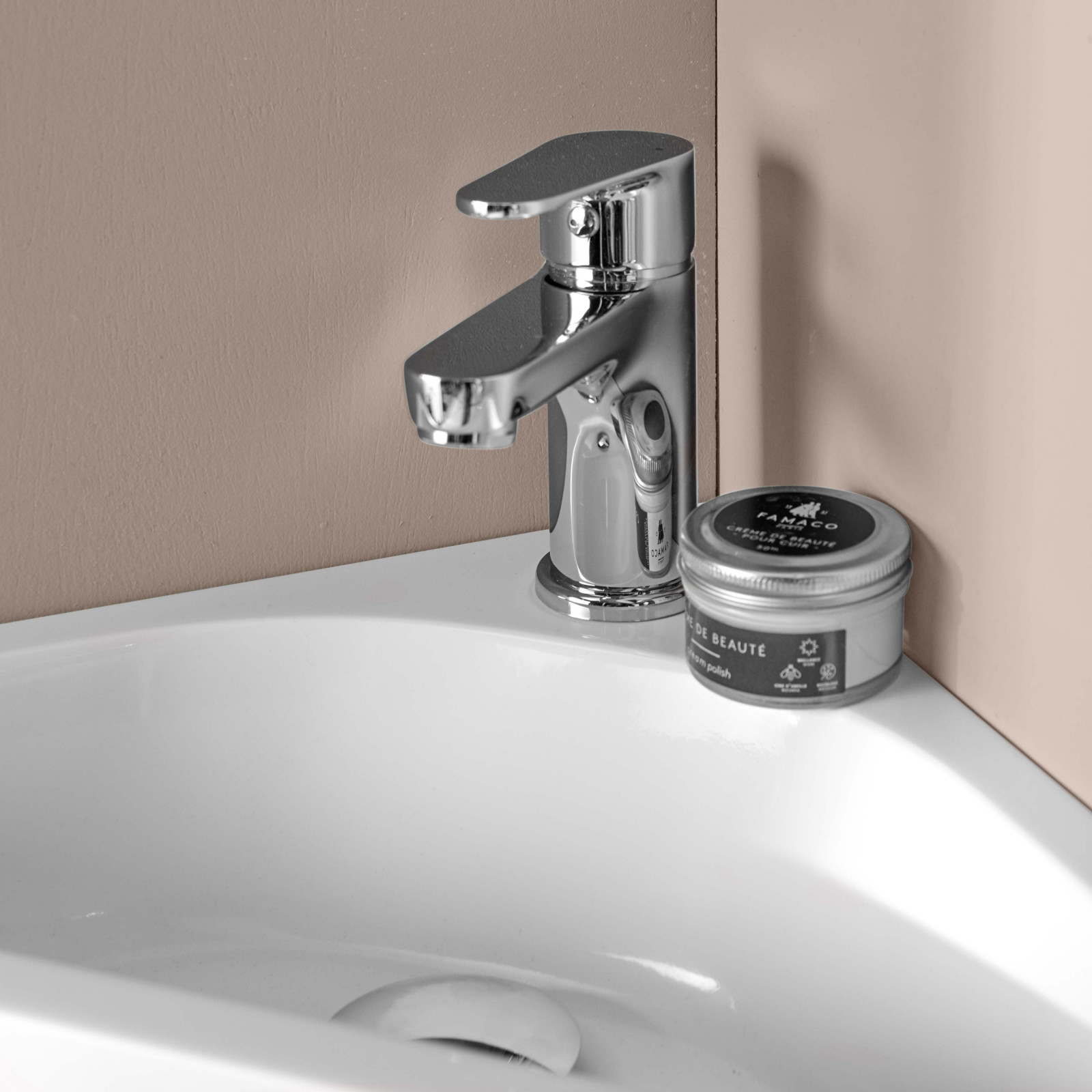 Robinet de lavabo électronique à une eau avec distributeur de savon laiton  chromé Aquore - Habitium®