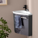 Lave-mains SKINO Gris Anthracite + Robinet Noir