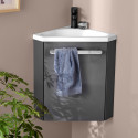 Lave-mains SKINO Gris Anthracite + Robinet Noir