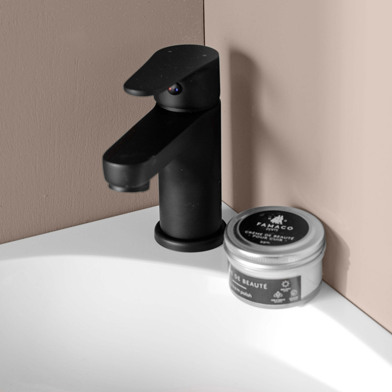 Lave-mains SKINO Gris Anthracite + Robinet Noir