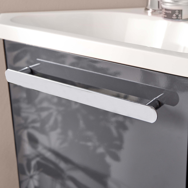 Lave-mains SKINO Gris Anthracite + Robinet Noir