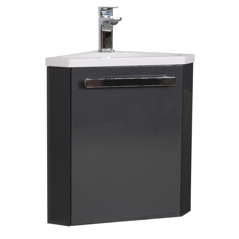 Lave-mains SKINO Gris Anthracite + Robinet Noir