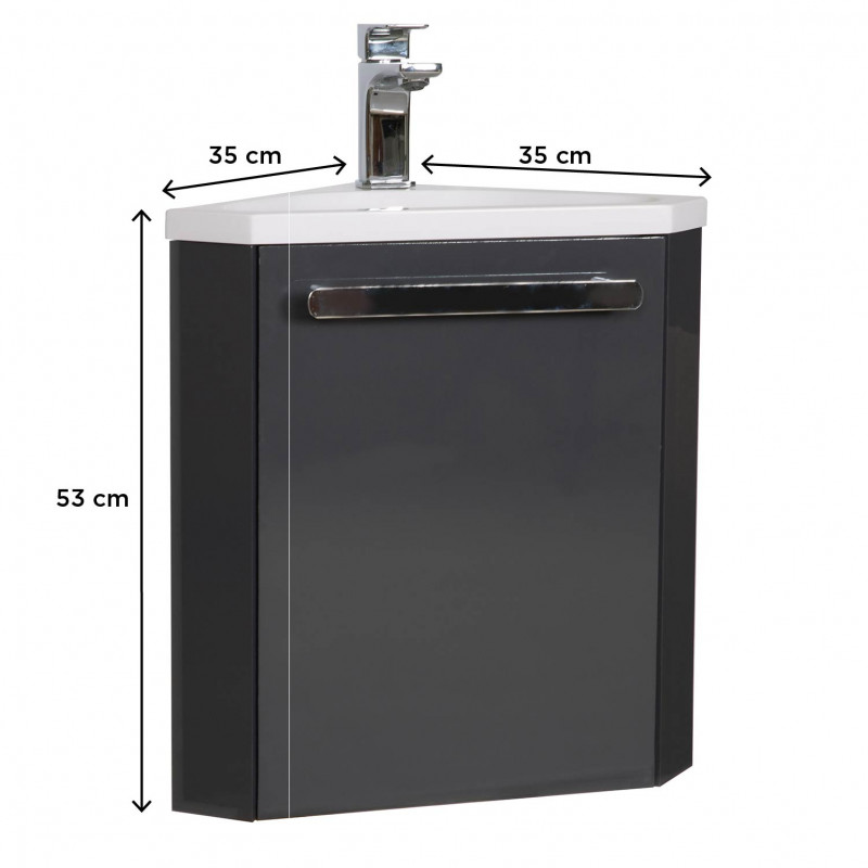 Lave-mains SKINO Gris Anthracite + Robinet Noir