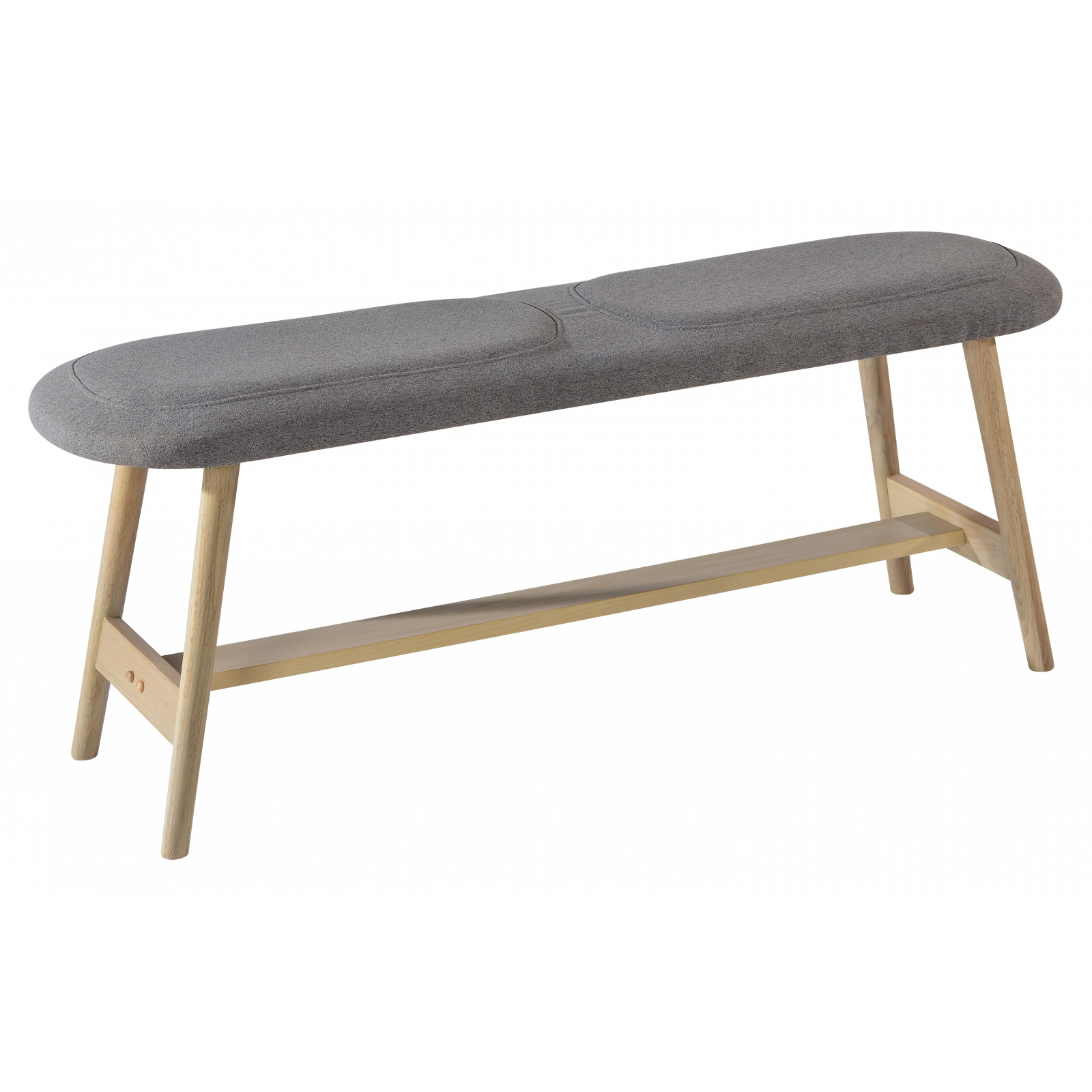 Banc d'Entrée Chêne Naturel avec Assise en Tissu L120 x H46 x P35 cm OTELO