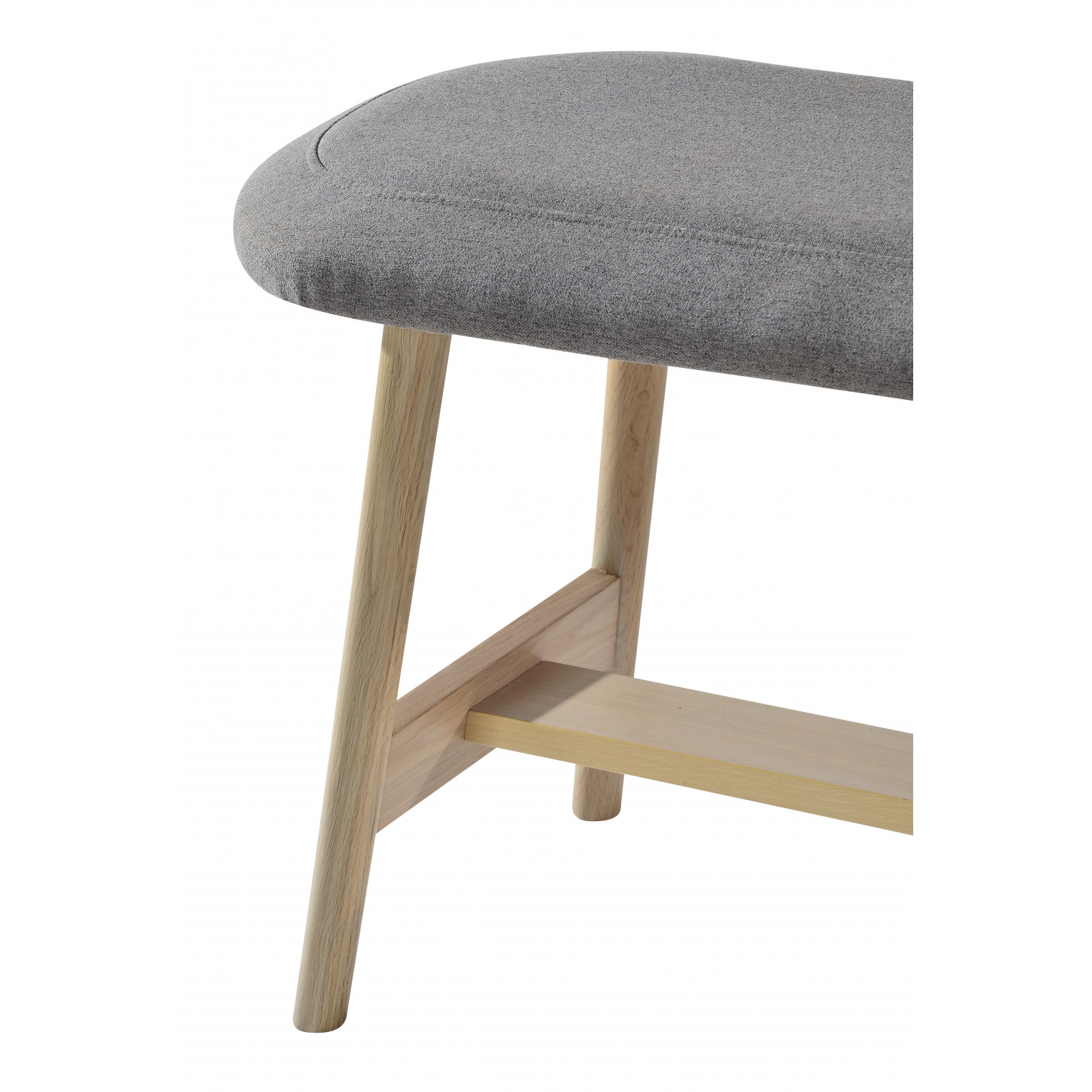 Banc d'Entrée Chêne Naturel avec Assise en Tissu L120 x H46 x P35 cm OTELO