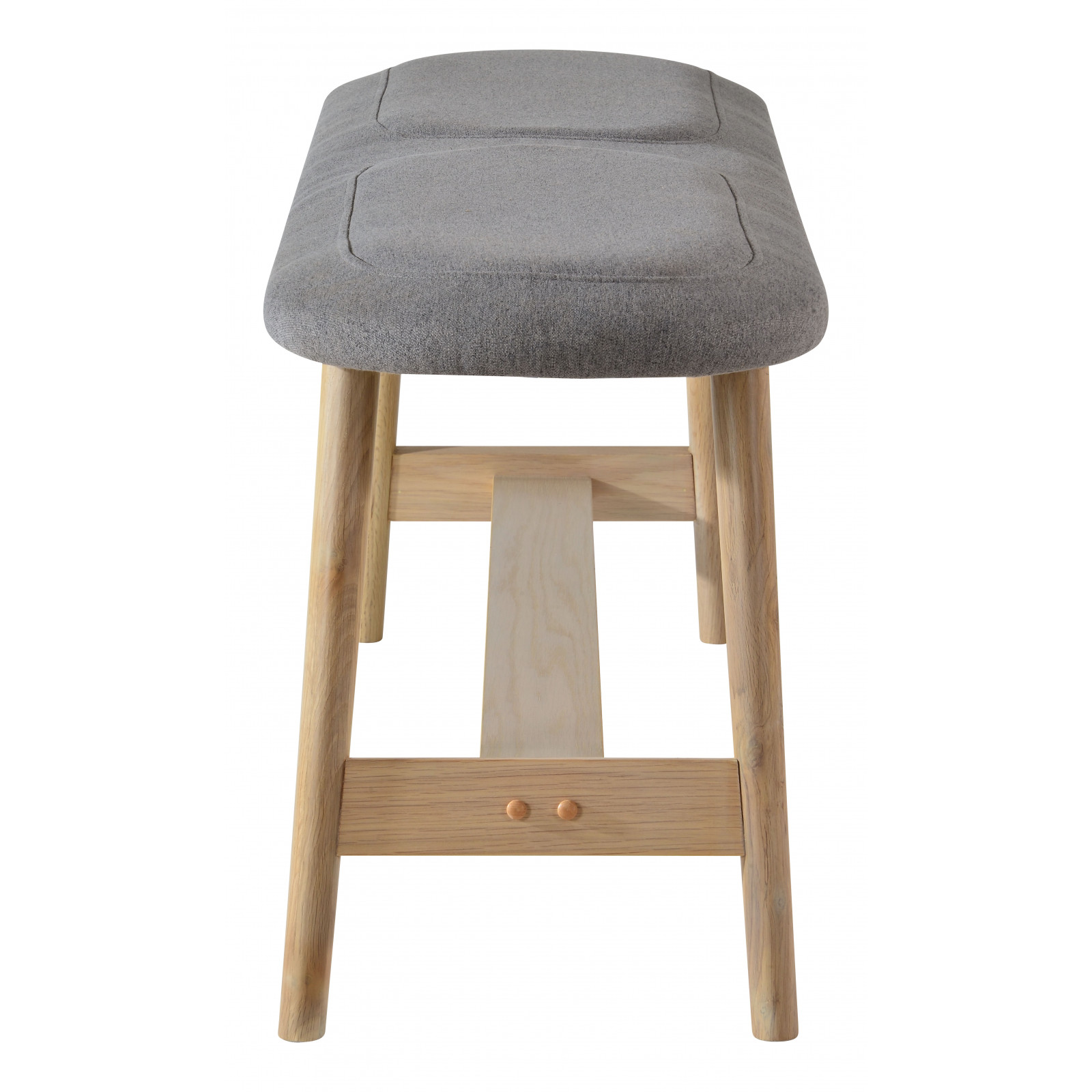 Banc d'Entrée Chêne Naturel avec Assise en Tissu L120 x H46 x P35 cm OTELO