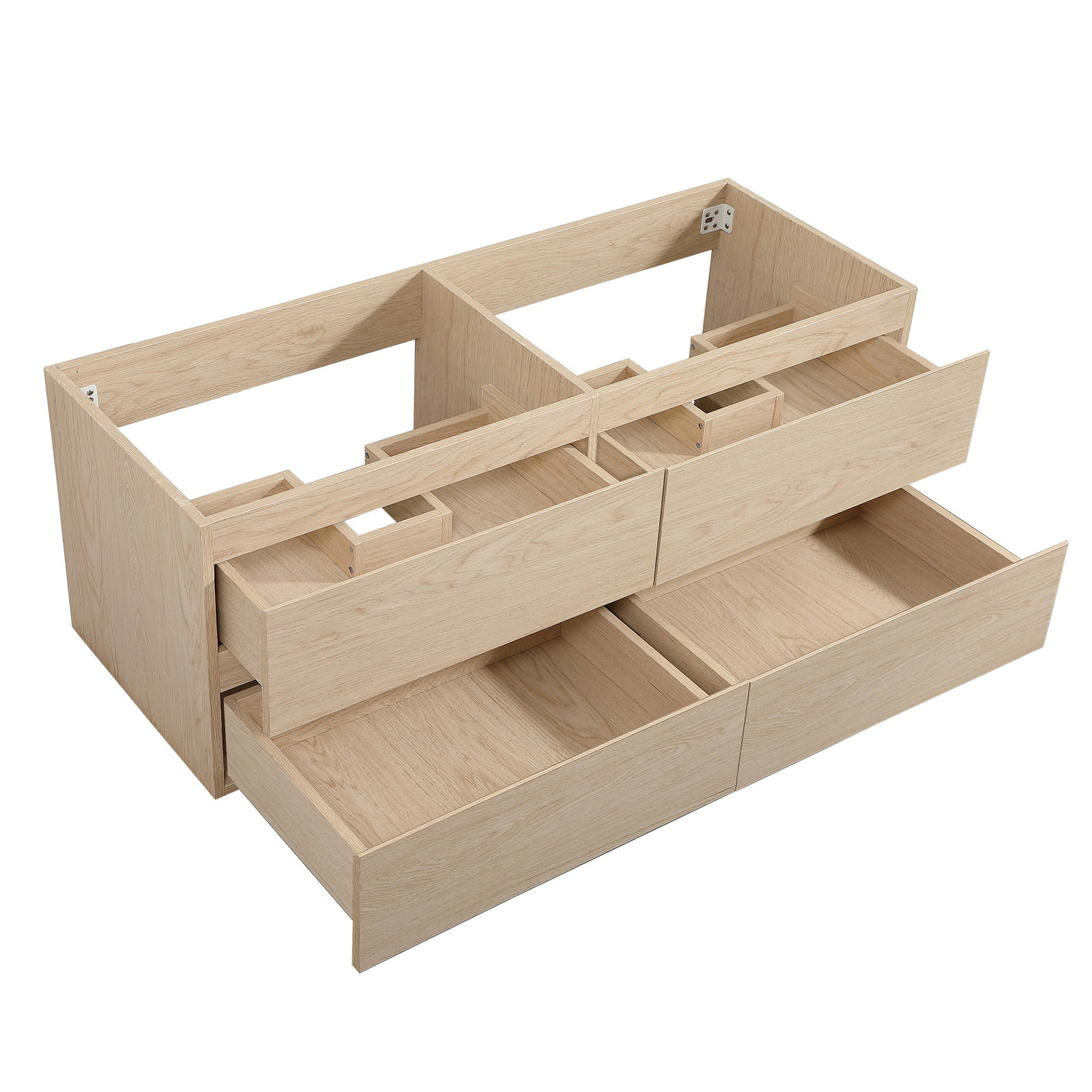 Meuble double vasque décor chêne 120cm