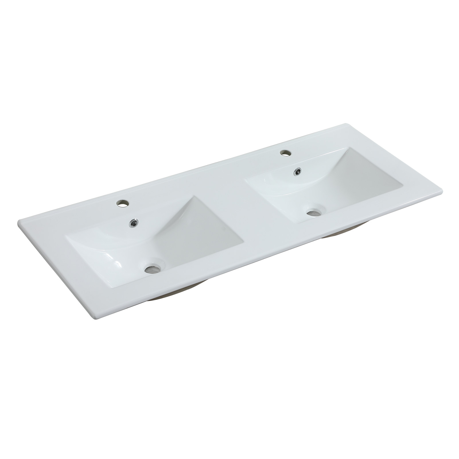 Ensemble meuble double vasque décor chêne 120cm + vasque + colonne