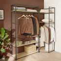 Portants vêtements bois et métal L180 x H200 cm JUNE - Lot de 2