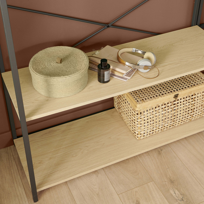 Portants vêtements bois et métal L180 x H200 cm JUNE - Lot de 2