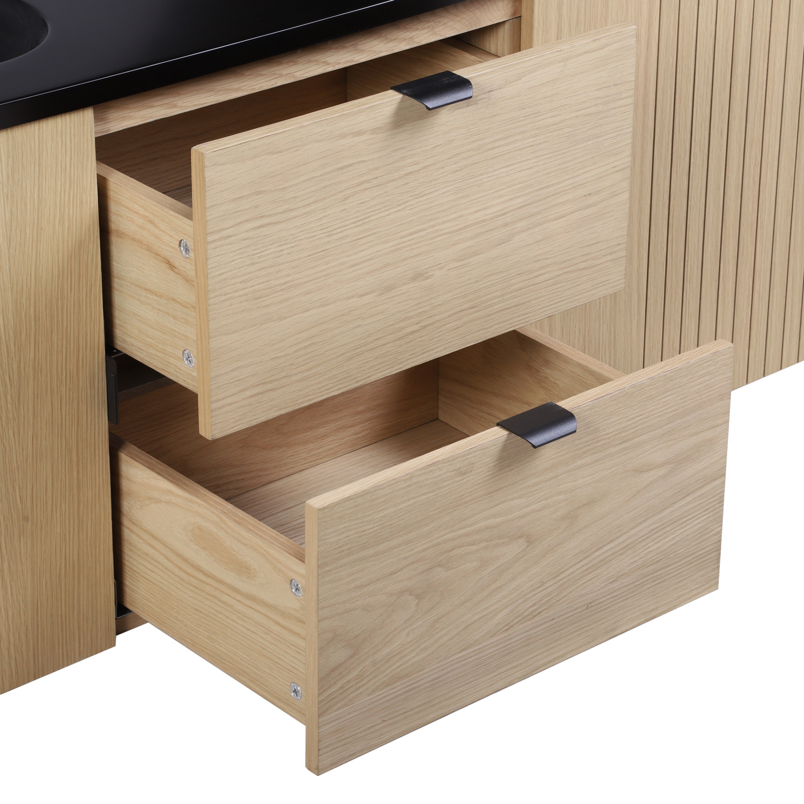 Meuble de salle de bain 140 cm à pieds STUDIO avec vasque et colonne