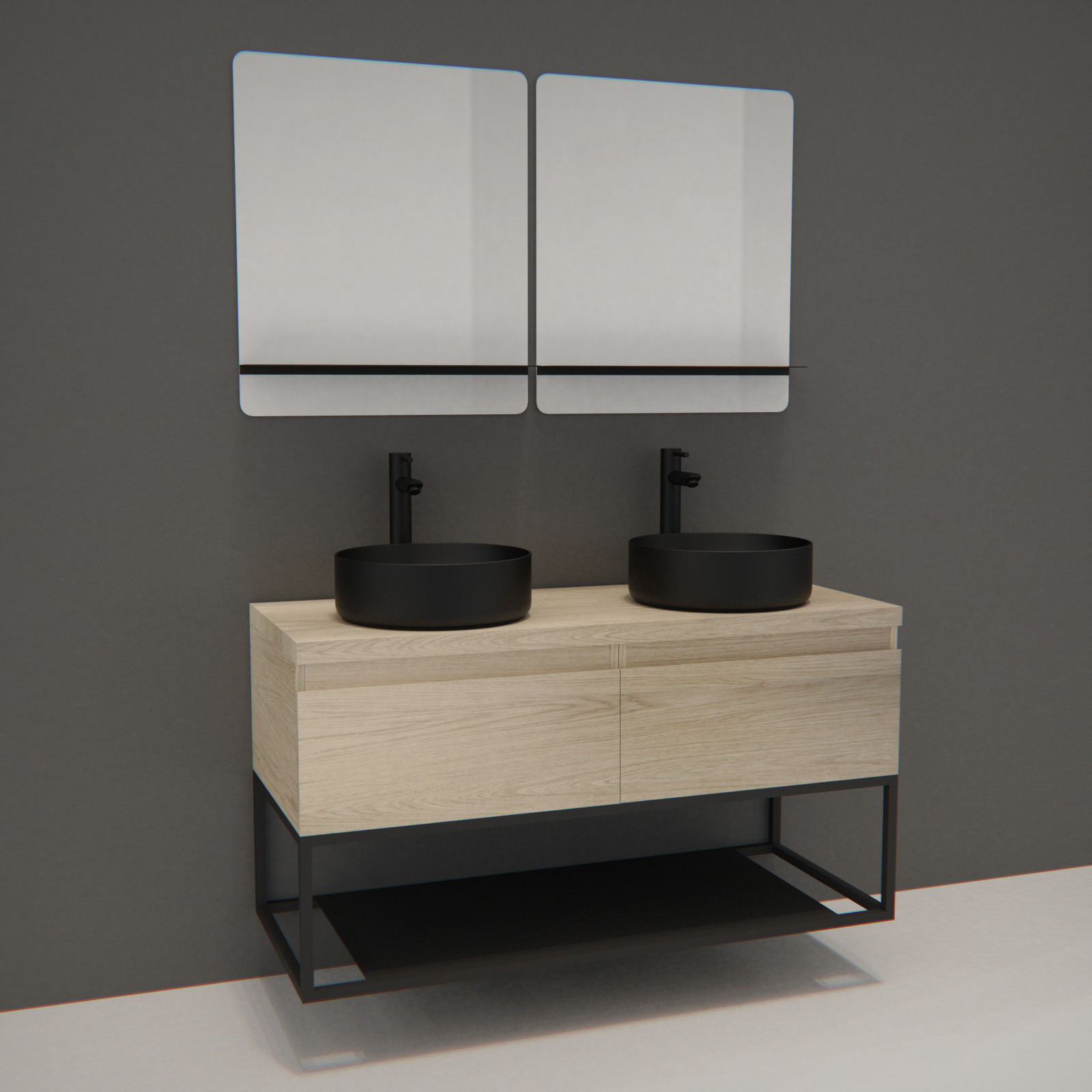 Meuble de salle de bain avec vasques et miroirs WILL