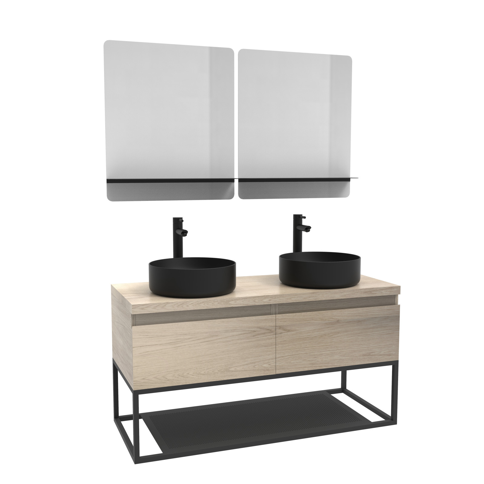 Meuble de salle de bain avec vasques et miroirs WILL