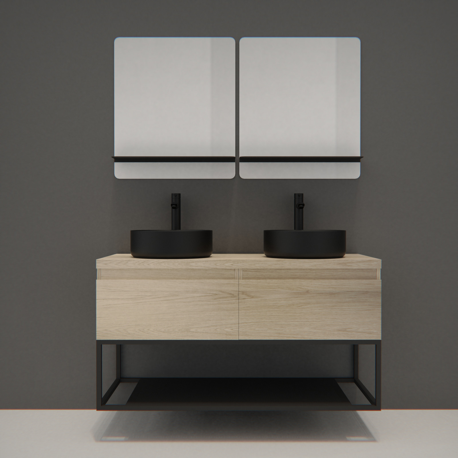 Meuble de salle de bain avec vasques et miroirs WILL