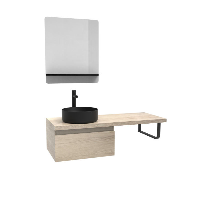 Meuble de salle de bain suspendu avec vasque et miroir WILL
