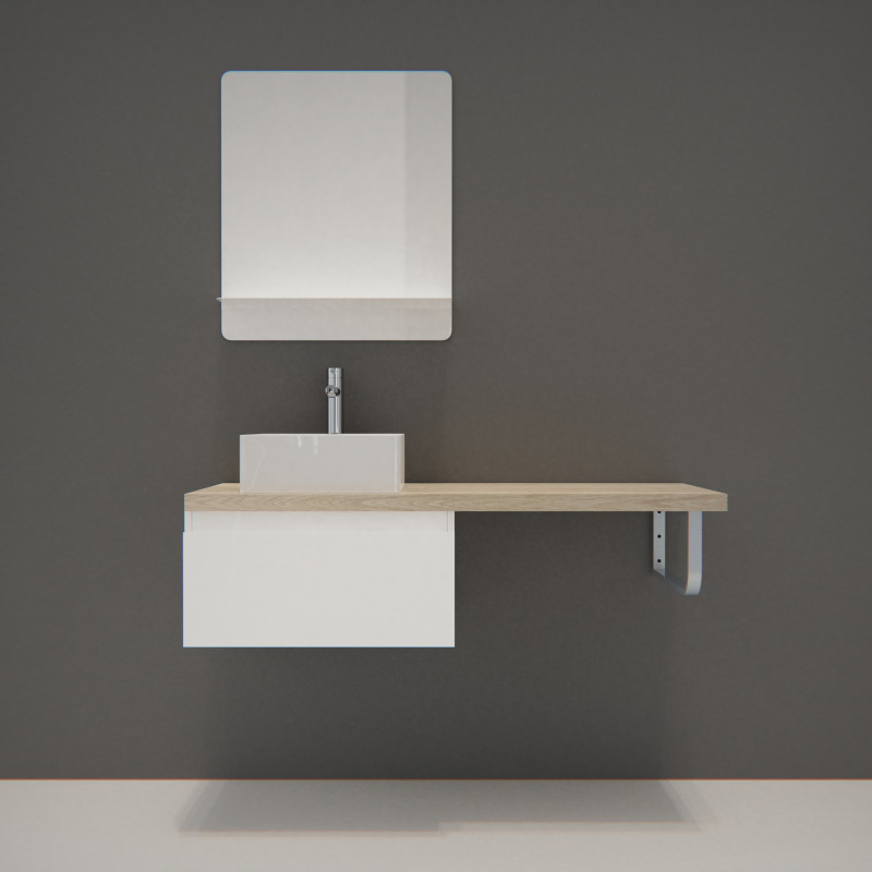 Meuble de salle de bain suspendu avec vasque et miroir WILL