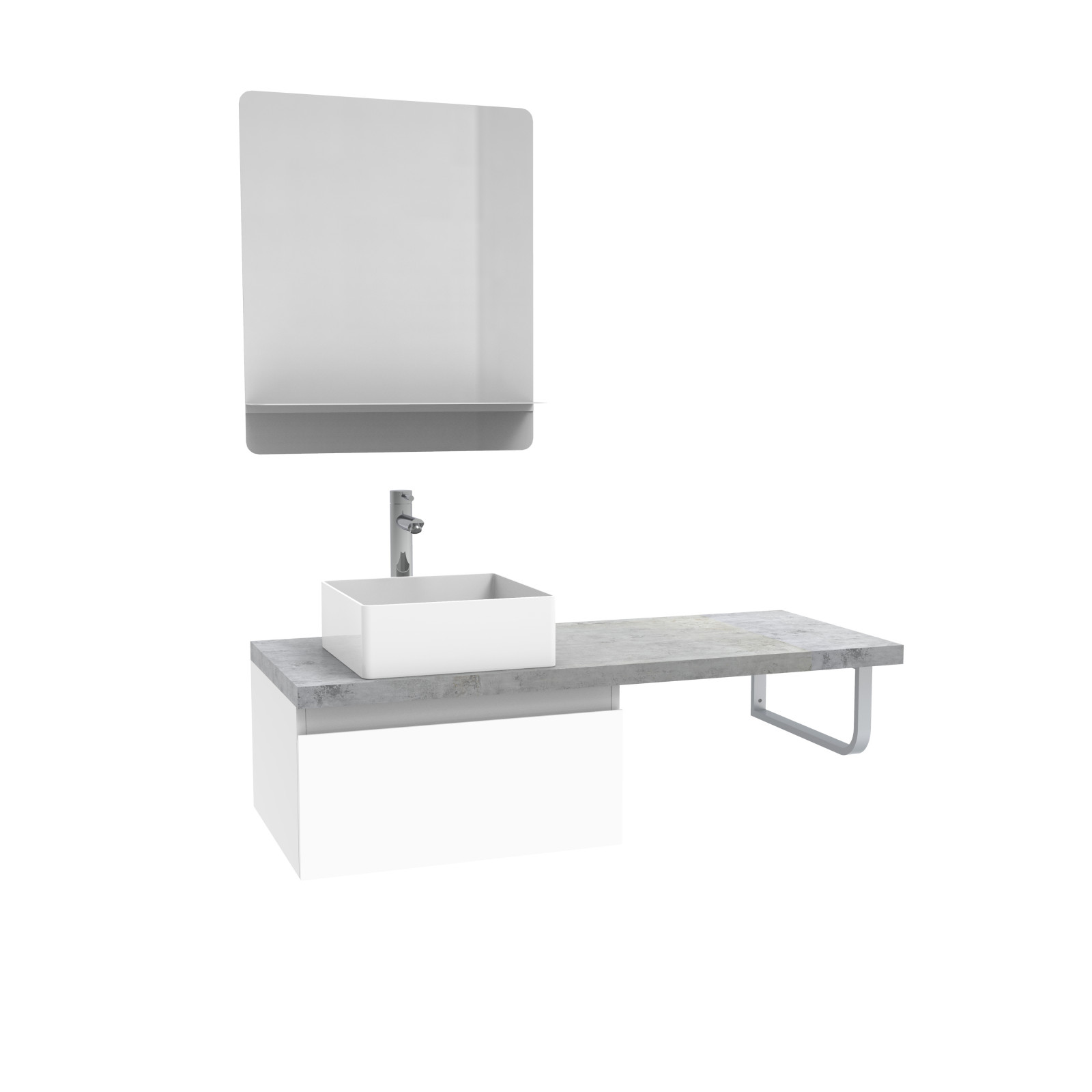 Meuble de salle de bain suspendu avec vasque et miroir WILL