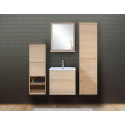 Ensemble salle de bain chêne 60 cm meuble + vasque + miroir + 2 colonnes ENIO (1/20)