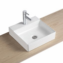 Vasque carrée à poser en céramique blanche 40 cm NELYO