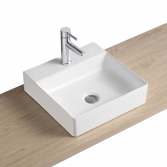 Ensemble salle de bains L. 119 cm meuble sous vasque blanc mat + plan  vasque blanc mat Alba