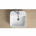 Vasque carrée à poser en céramique blanche 39 cm MONA