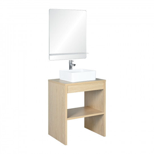 Meuble de salle de bain 60 cm VOLLO avec miroir et vasque