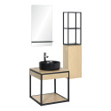 Meuble de salle de bain 50 cm NOTTO avec colonne, miroir et vasque