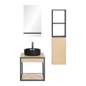 Meuble de salle de bain 50 cm NOTTO avec colonne, miroir et vasque