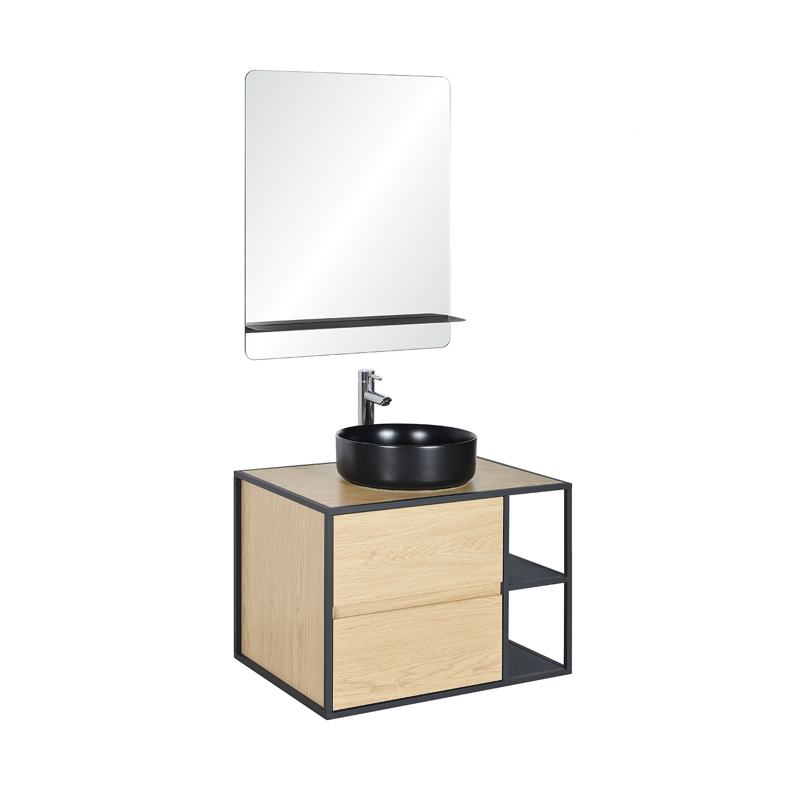 Meuble de salle de bain 70 cm EDISSON avec miroir et vasque Meuble de salle de bain 70 cm EDISSON avec miroir et vasque