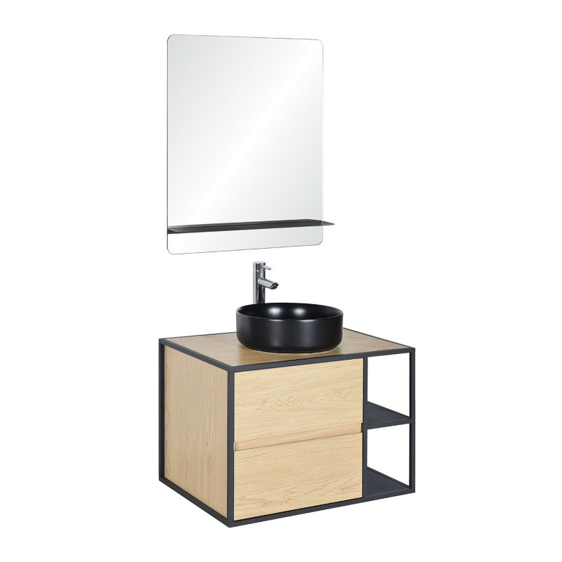 Meuble de salle de bain 70 cm EDISSON avec miroir et vasque