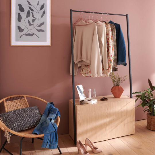 Portant vêtements bois et métal L90 x H175 cm ALTA