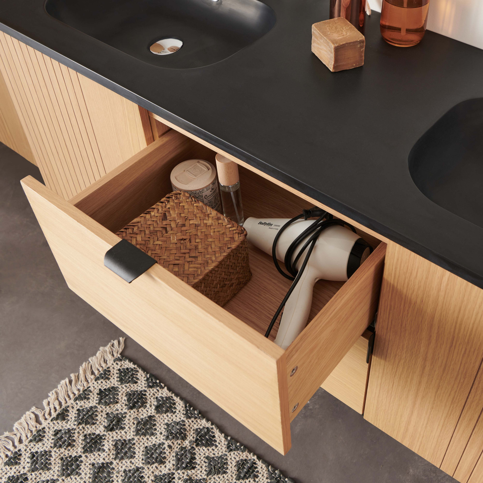 Meuble de salle de bain 140 cm à pieds STUDIO avec vasque