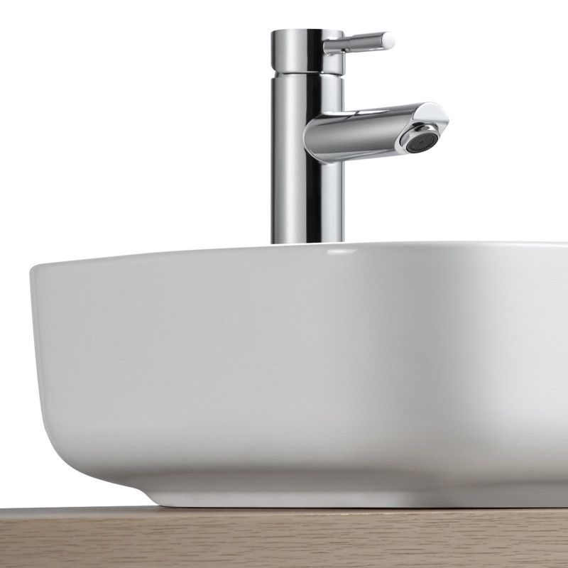 Robinet salle de bain design mitigeur de lavabo haut à bec mobile chromé  avec économie d