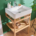 Meuble de salle de bain 60 cm HOPP avec miroir et vasque carrée ANDY