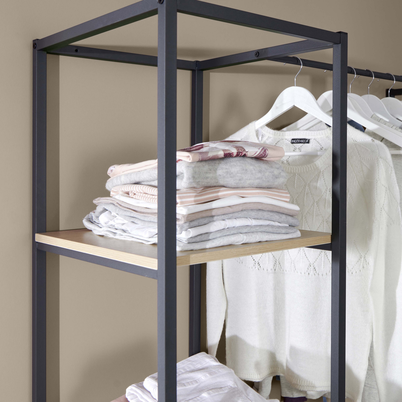 Portant vêtements bois et métal L240 x H200 cm KLEID - Lot de 2