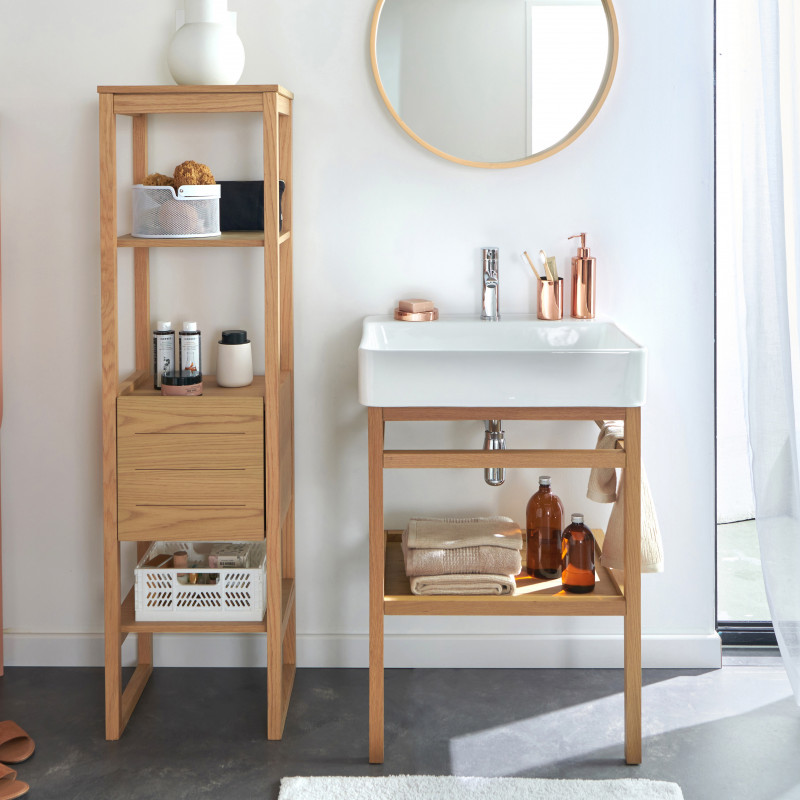 Meuble de salle de bain 60 cm HOPP avec vasque et colonne