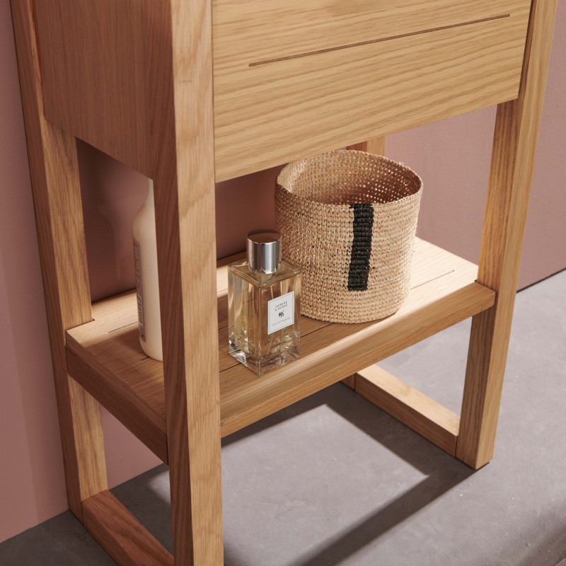 Meuble lave-mains vasque blanche ATOLL avec miroir