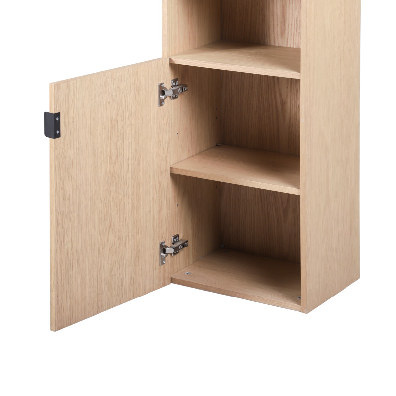 Meuble de salle de bain suspendu 140 cm STUDIO avec vasque, colonne et miroirs ronds