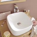 Vasques carrées à poser en céramique blanche 39 cm INU - Lot de 2