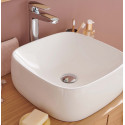 Vasques carrées à poser en céramique blanche 39 cm INU - Lot de 2