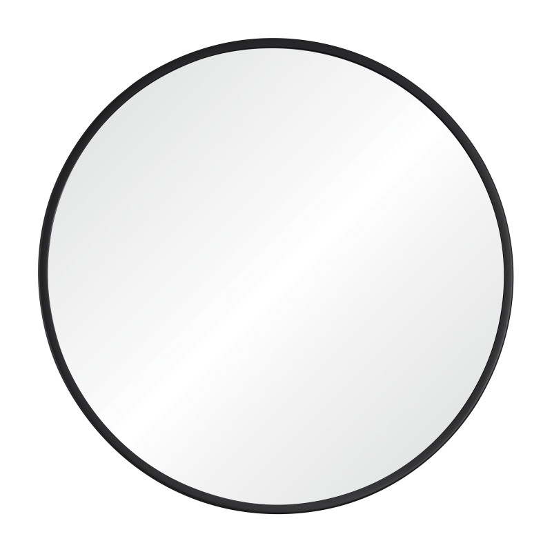 Miroir rond cadre métal noir 60 cm EMA
