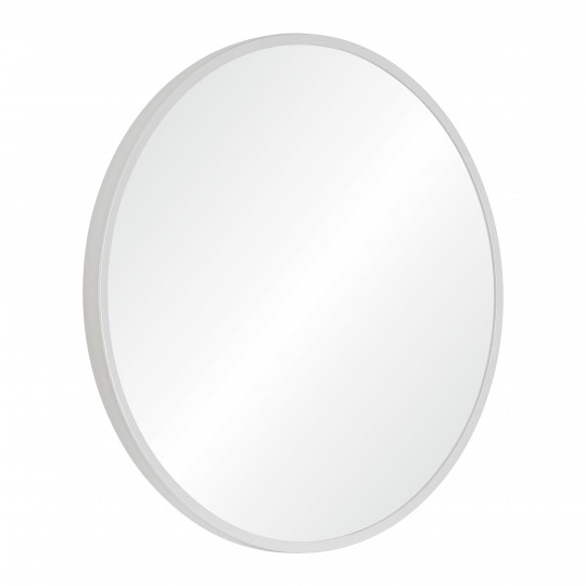 Miroir rond cadre métal blanc 60 cm EMA