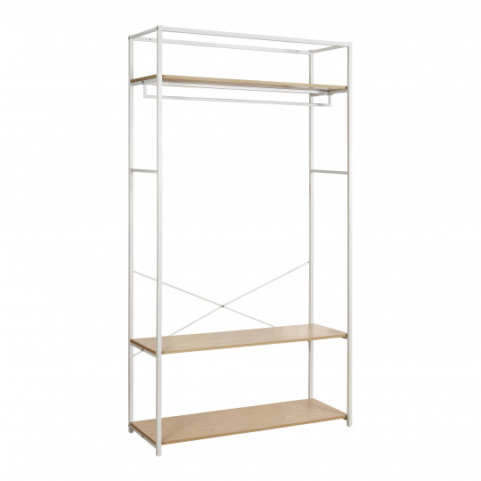 Portant vêtements bois et métal blanc L110 x H200 cm JUNE