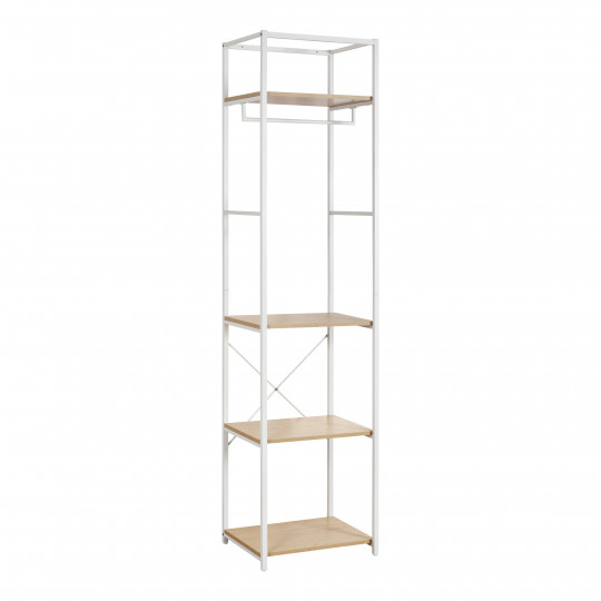 Portant vêtements bois et métal blanc L50 x H200 cm JUNE