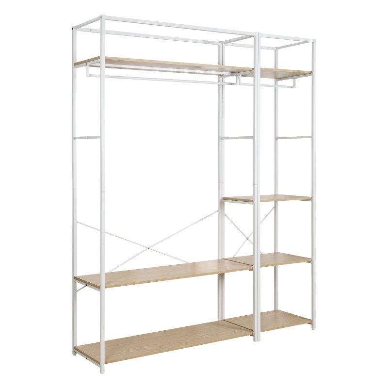 Portants Vêtements en bois et métal BLANC - Lot de 2 - JUNE