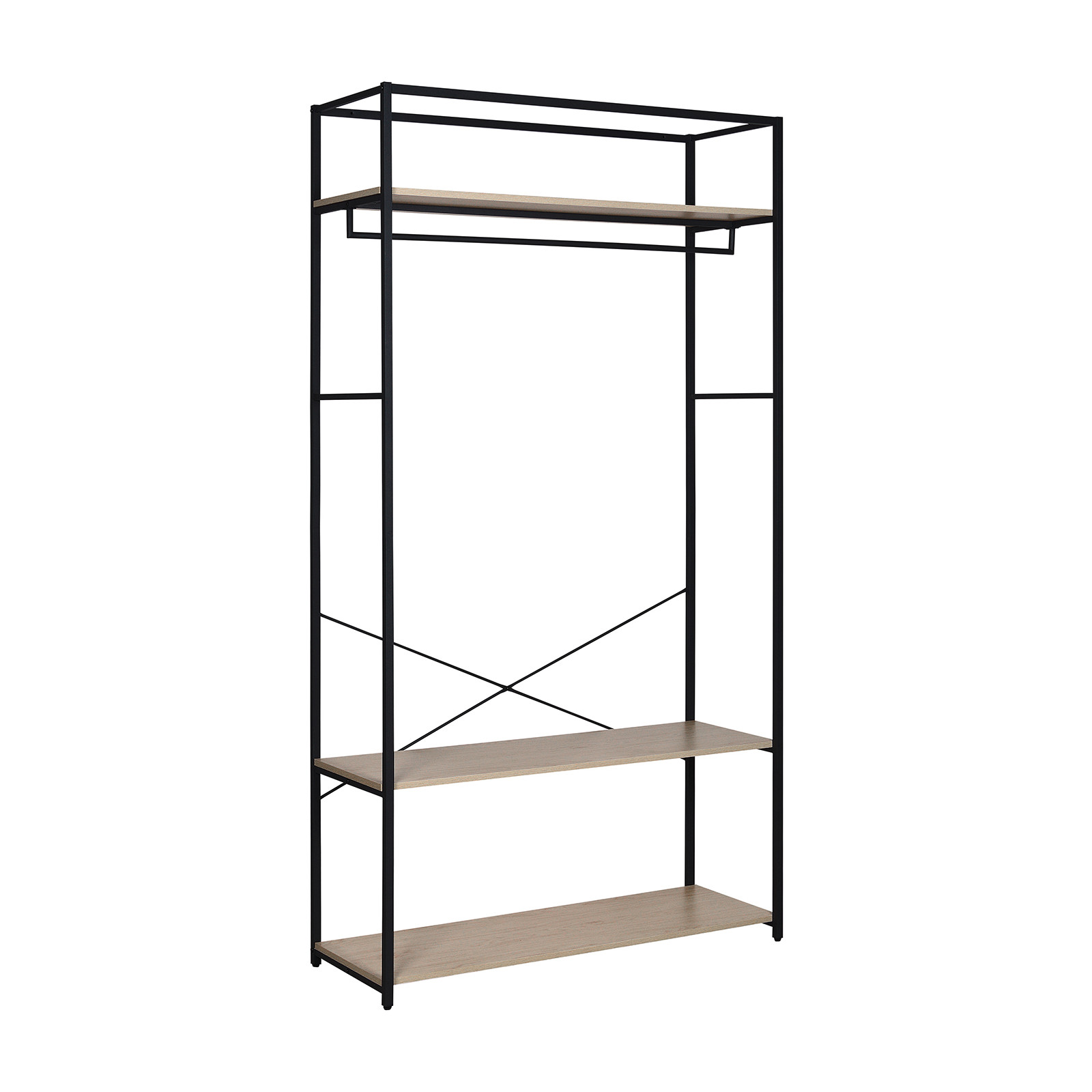 Portant vêtements bois et métal NOIR L110 x H200cm JUNE